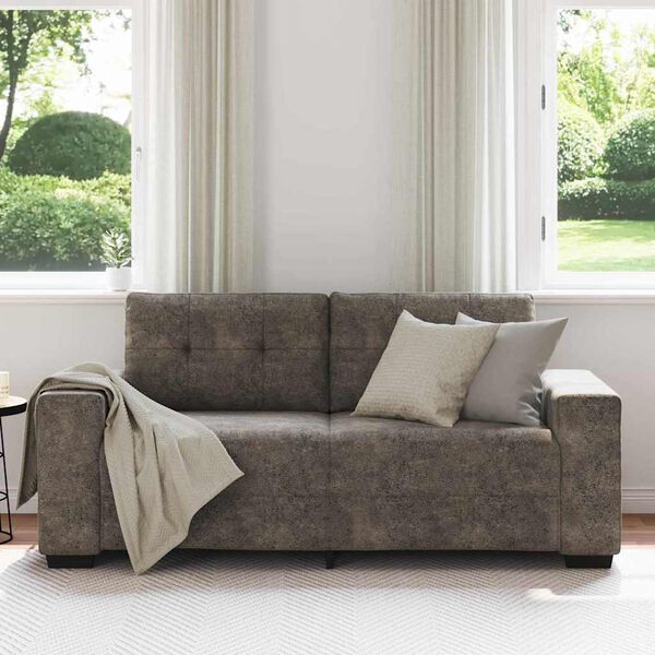 vidaXL | Zweisitzer-Sofa | mit Kissen Dunkelgrau Kunstleder