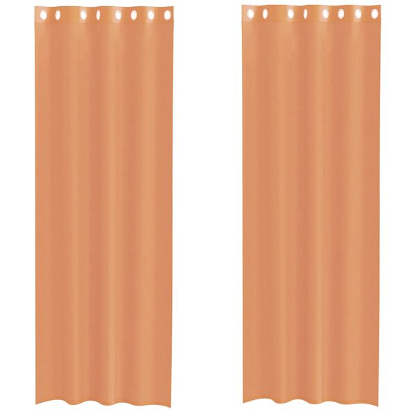 vidaXL Voile Vorh&auml;nge mit &Ouml;sen 2 Stk. Terrakotta