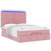 vidaXL Ottoman-Bett mit Matratzen & LEDs Rosa 140x190 cm Samt