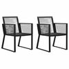 vidaXL Gartenst&uuml;hle 2 Stk. Schwarz PVC Rattan