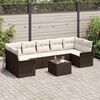vidaXL Gartensofa-set mit Kissen 8 pcs Braun Poly-Rattan