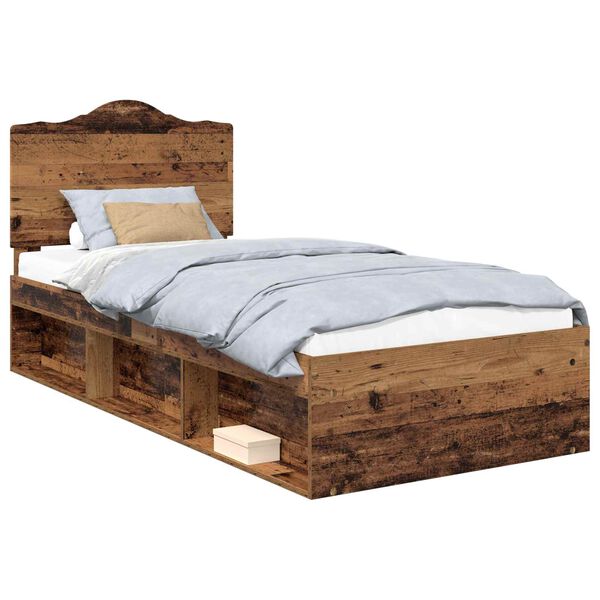 vidaXL Bettrahmen Altholz 90 x 190 cm Massives Kiefernholz