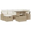 vidaXL Gartensofa-set 7 Stk. Beige Poly-Rattan