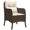 vidaXL Garten Essgruppe mit Kissen 3 pcs Braun Poly-Rattan