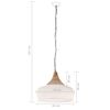 vidaXL H&auml;ngelampe Industrie-Stil Wei&szlig; Eisen & Massivholz 45 cm E27