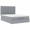 vidaXL Ottoman-Bett mit Matratze Hellgrau 140x190 cm Stoff