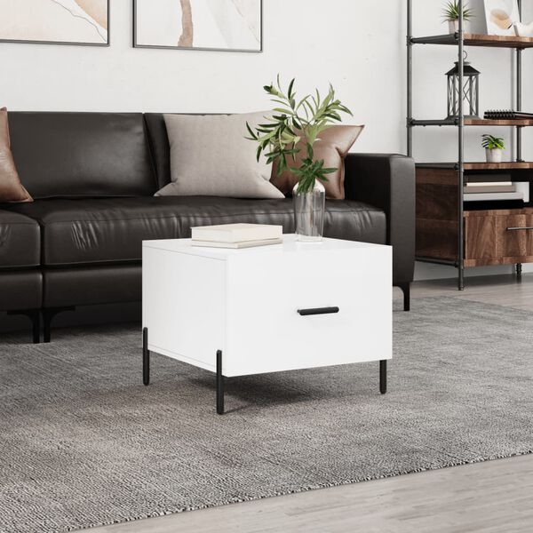 vidaXL Couchtisch Hochglanz-Wei&szlig; 50x50x40 cm Holzwerkstoff