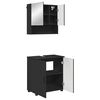 vidaXL Badezimmerm&ouml;bel-Set 2 pcs Schwarz Holzwerkstoff & Metall