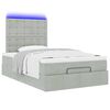 vidaXL Ottoman-Bett mit Matratzen & LEDs Hellgrau 120x190 cm Samt