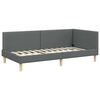 vidaXL Eckbettgestell mit Matratze Sonstiges 2 pcs Grau Stoff