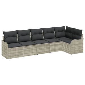 vidaXL Gartensofa-set Hellgrau Poly-Rattan