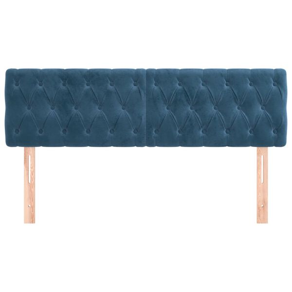 vidaXL Kopfteile 2 Stk. Dunkelblau 80x7x78/88 cm Samt
