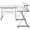 vidaXL Eck-Computertisch Wei&szlig; 132x112x99 cm Holzwerkstoff