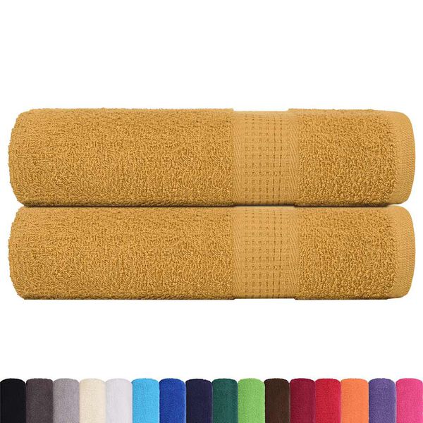vidaXL Badet&uuml;cher FROGN 2 Stk. Gold 100x150 cm 360 g/m&sup2;