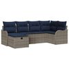 vidaXL Gartensofa-set 6 stk. Grau und Marineblau Poly-Rattan