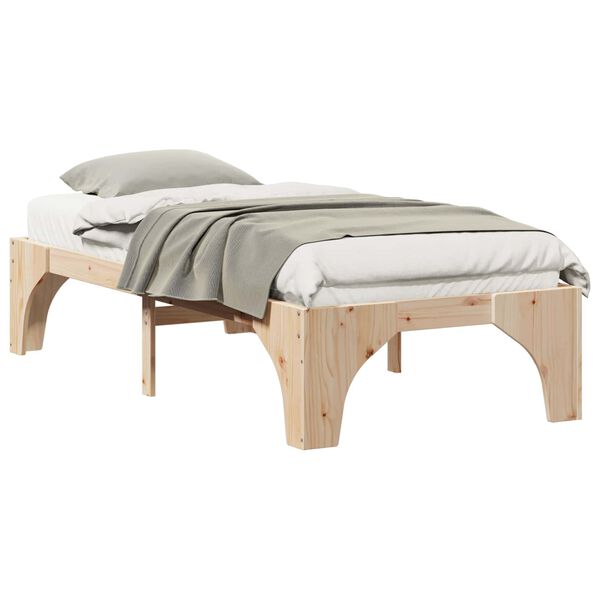 vidaXL Bettrahmen Braun 80 x 200 cm Massives Kiefernholz