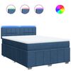 vidaXL Boxspringbett mit Matratze Blau 140x190 cm Stoff