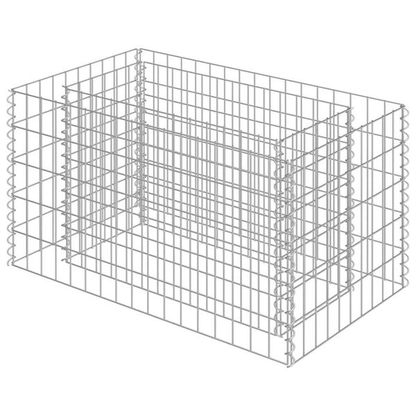 vidaXL Gabionen-Hochbeet Verzinkter Stahl 90&times;50&times;50 cm
