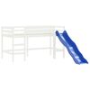 vidaXL Kinderhochbett mit Vorh&auml;ngen Wei&szlig; Schwarz 90x200 cm Kiefernholz