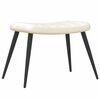 vidaXL Relaxsessel mit Hocker Cremewei&szlig; Samt
