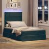 vidaXL Bett mit Stauraum und LED mit LED Dunkelgr&uuml;n 120 x 200 cm Samt