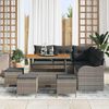 vidaXL Garten-Sofa-Set 9 pcs Grau Poly-Rattan