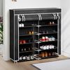 vidaXL Stoff Schuhschrank mit Abdeckung 115 x 28 x 110 cm Schwarz