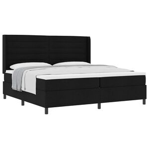 vidaXL Boxspringbett mit Matratze Schwarz 200 x 200 cm Stoff