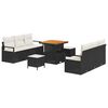vidaXL Garten-Sofa-Set mit Speicher 9 pcs Schwarz Poly Rattan