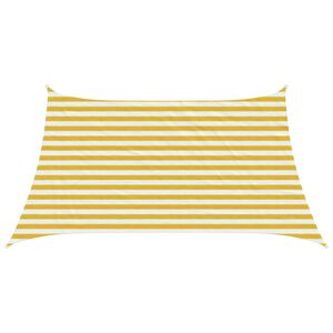 vidaXL Sonnensegel 3 / 4 x 2 m HDPE Rechteckig Gelb und Wei&szlig;