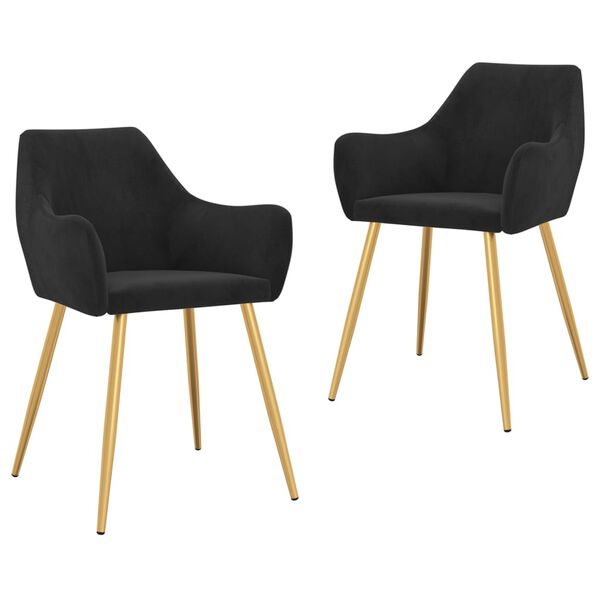 vidaXL Esszimmerst&uuml;hle 2 Stk. Schwarz Samt