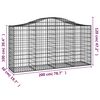 vidaXL Gabionen mit Hochbogen 30 Stk 200x50x100/120cm Verzinktes Eisen