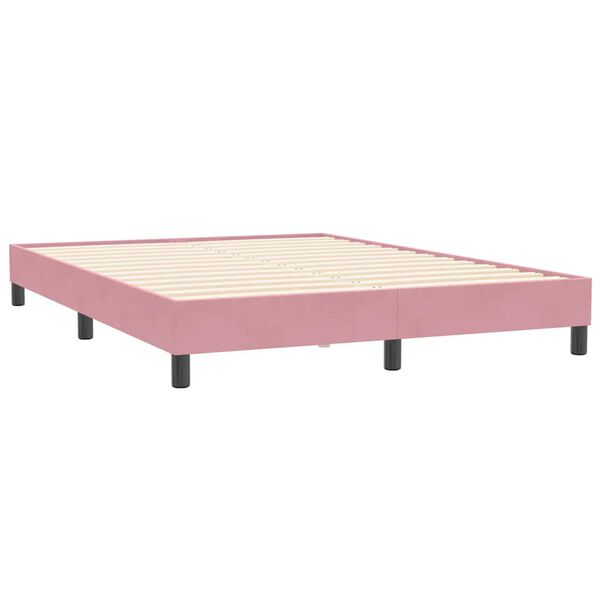 vidaXL Bettgestell ohne Matratze Rosa 140x210 cm Samt