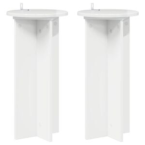 vidaXL Pflanzenst&auml;nder 2 Stk. Hochglanz Wei&szlig; 29,5 x 29,5 x 60 cm