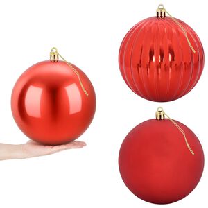 vidaXL Weihnachtskugel-Set XXL 3 stk. Rot &Oslash; 25 cm Kunststoff