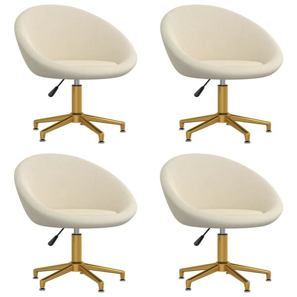 vidaXL Esszimmerst&uuml;hle 4 Stk. Creme Samt