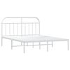 vidaXL Bettgestell mit Kopfteil Metall Wei&szlig; 180x200 cm