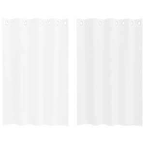 vidaXL Voile-Vorhang mit Vorh&auml;ngen 2 pcs Wei&szlig; 140 x 140 cm Polyester