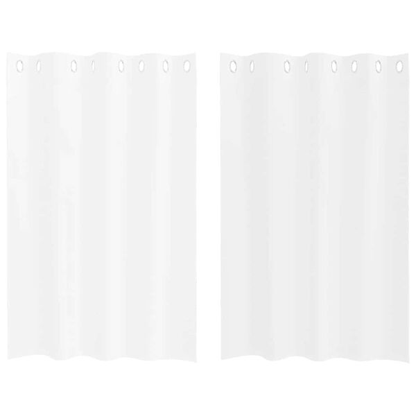 vidaXL Voile-Vorhang mit Vorh&auml;ngen 2 pcs Wei&szlig; 140 x 140 cm Polyester