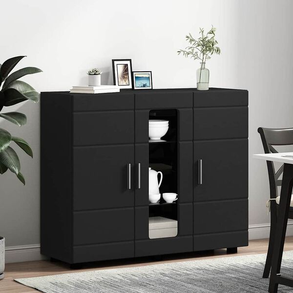 vidaXL Holzschrank Schwarz 88,5 x 30,5 x 73 cm Holzwerkstoff