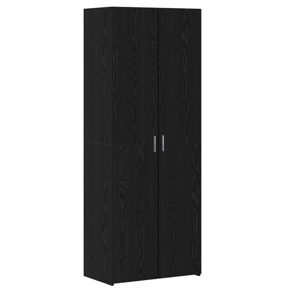 vidaXL Hochboard Schwarz Eichen-Optik 70 x 42.5 x 185 cm Holzwerkstoff