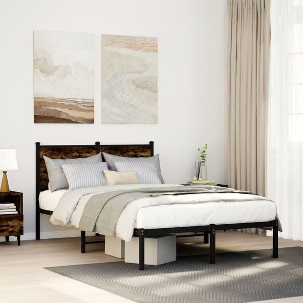 vidaXL Metallbett ohne Matratze R&auml;uchereiche 120x190 cm