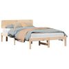 vidaXL Bettrahmen mit Kopfteil Natur 135 x 190 cm Massives Kiefernholz