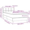 vidaXL Boxspringbett mit Matratze Dunkelgrau 100x210 cm Samt
