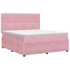 vidaXL Boxspringbett mit Matratze mit Kopfteil Rosa 160 x 200 cm Samt
