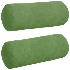vidaXL Bolsterkissen 2 St&uuml;ck Hellgr&uuml;n &Oslash; 15 x 40 cm Cordstoff