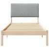 vidaXL Bettgestell Braun und hellgrau 90 x 200 cm Massivholz Kiefer