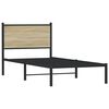vidaXL Metallbett ohne Matratze Sonoma-Eiche 90x190 cm