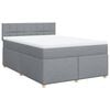 vidaXL Boxspringbett mit Matratze Hellgrau 140x190 cm Stoff
