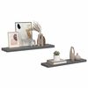 vidaXL Schweberegale 2 Stk. Hochglanz-Grau 90x23,5x3,8 cm MDF